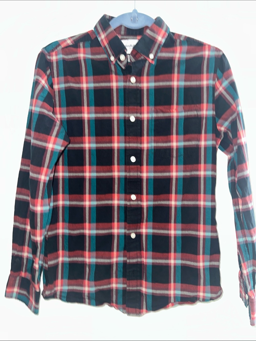Goodfellow & Co Black and Red Plaid Button-Down Shirt